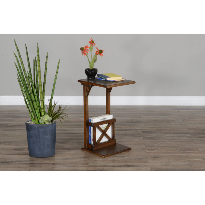 Sunny Designs Savannah 12.5" Traditional Wood Table Antique Charcoal - Bed & Sofa Hub