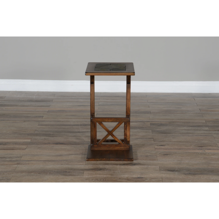 Sunny Designs Savannah 12.5" Traditional Wood Table Antique Charcoal - Bed & Sofa Hub