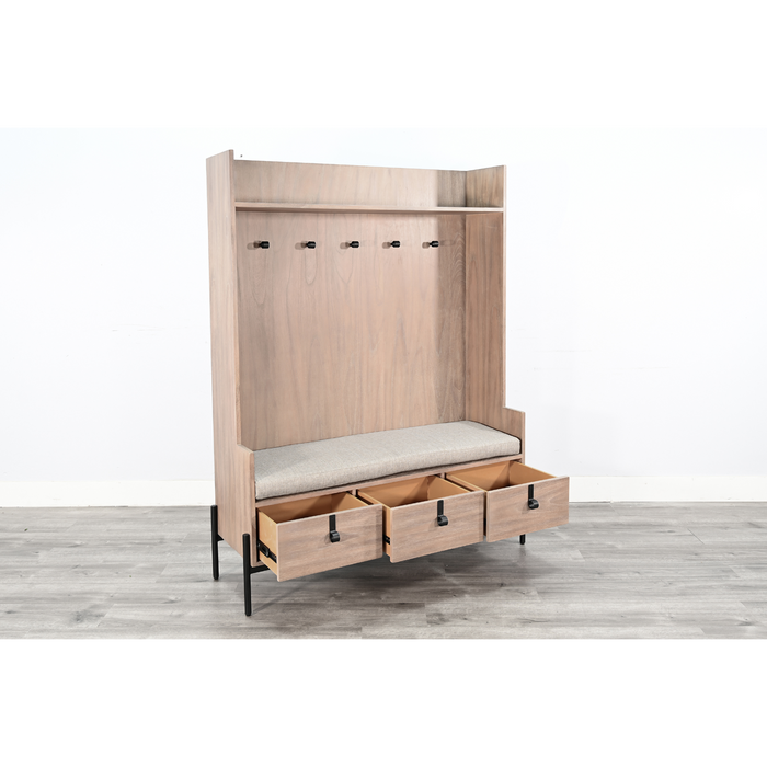 Sunny Designs Alyssa Bench Hall Tree Oak Grove - Bed & Sofa Hub