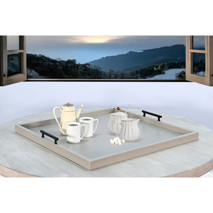 Sunny Designs Square Tessa Ottoman Tray Pavestone - Bed & Sofa Hub