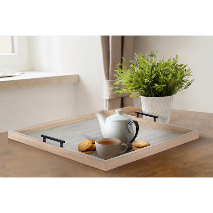 Sunny Designs Square Tessa Ottoman Tray Wheat - Bed & Sofa Hub