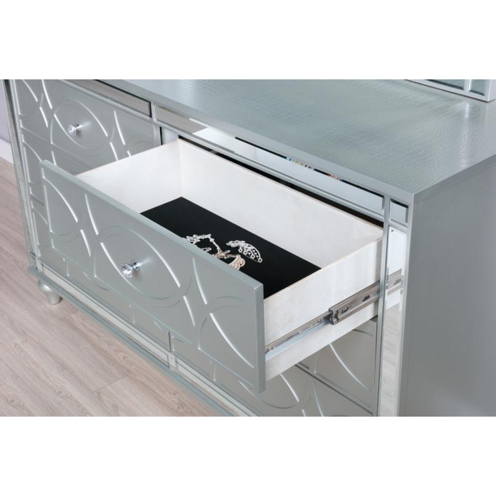 Coaster Gunnison 5-piece  Bedroom Set Silver Metallic - Bed & Sofa Hub