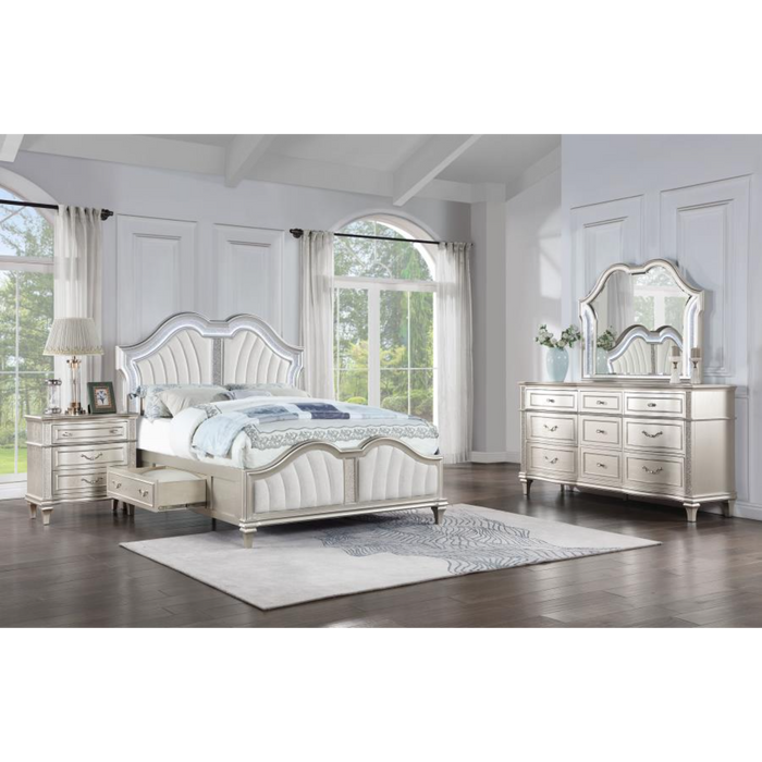 Coaster Evangeline 4-piece Bedroom Set Silver Oak - Bed & Sofa Hub