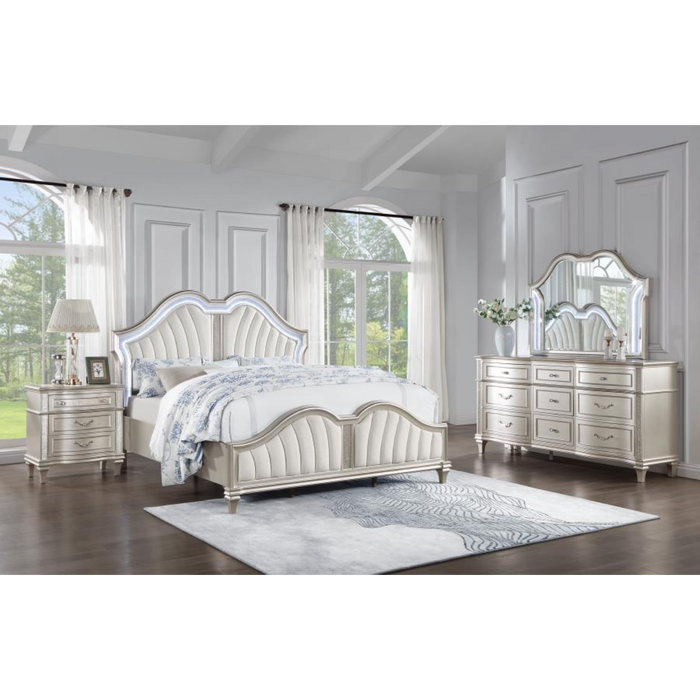 Coaster Evangeline 4-piece Bedroom Set Silver Oak - Bed & Sofa Hub
