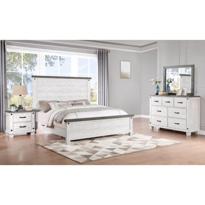 Coaster Lilith 4-piece Bedroom Set Distressed White - Bed & Sofa Hub