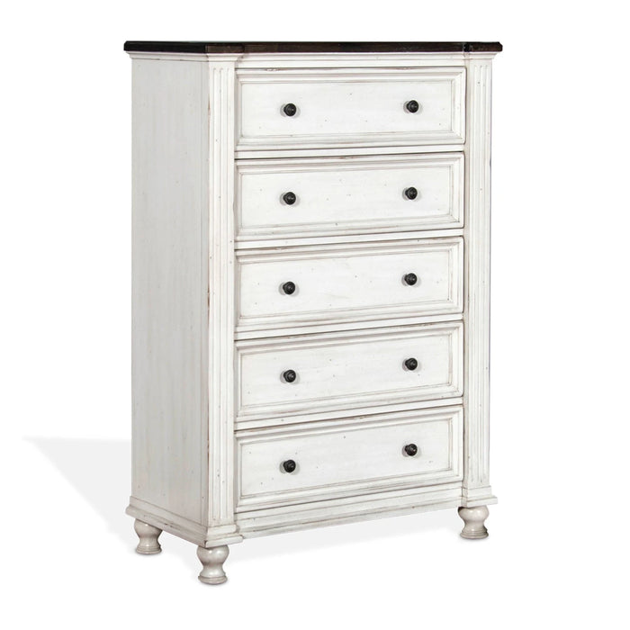 Sunny Designs Carriage House Chest with 5 Drawers European Cottage - Bed & Sofa Hub