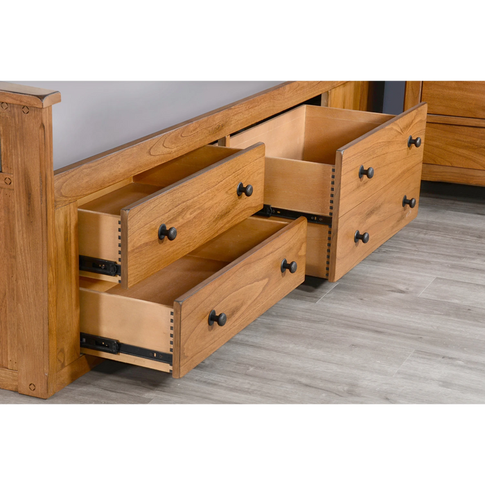 Sunny Designs Eastern King Storage Bed with Slate Rustic Oak - Bed & Sofa Hub