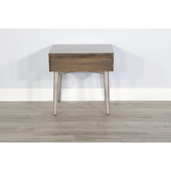 Sunny Designs American Modern 1-Drawer Mindi Wood Night Stand in Modern Gray - Bed & Sofa Hub