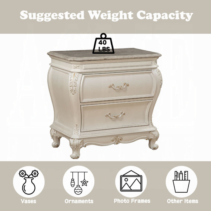 ACME Chantelle Nightstand W/Granite Top - Bed & Sofa Hub