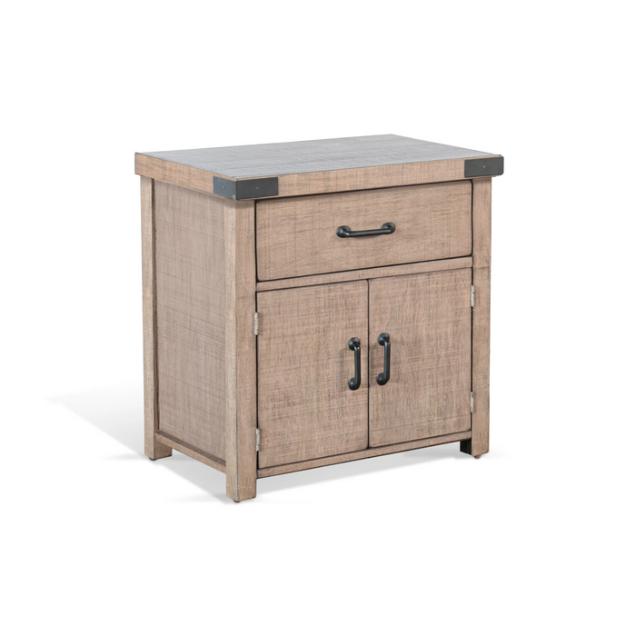 Sunny Designs Desert Rock Modern Mahogany Wood Nightstand in Light Brown Desert Rock - Bed & Sofa Hub