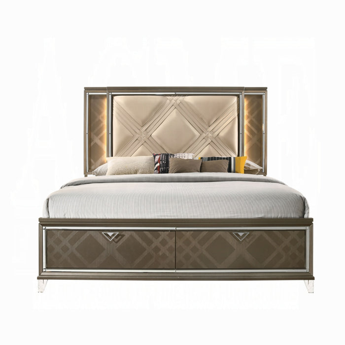 ACME Skylar Queen Bed W/Led & Storage - Bed & Sofa Hub