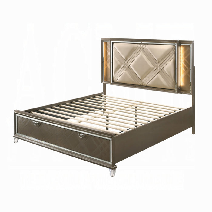 ACME Skylar Queen Bed W/Led & Storage - Bed & Sofa Hub