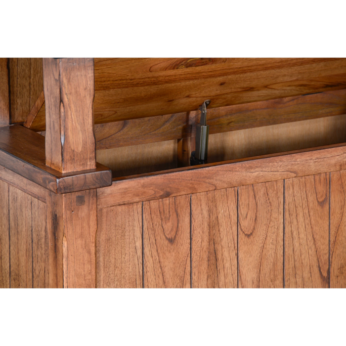 Sunny Designs 78" 4-hook Farmhouse Wood Hall Tree Rustic Oak - Bed & Sofa Hub