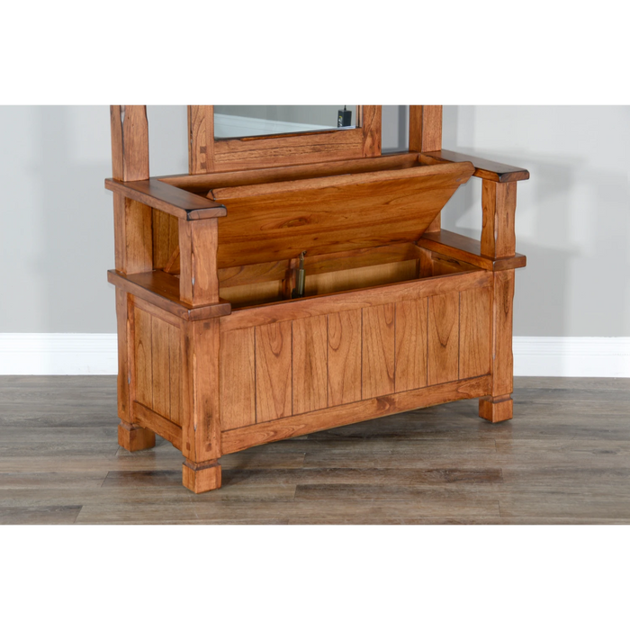 Sunny Designs 78" 4-hook Farmhouse Wood Hall Tree Rustic Oak - Bed & Sofa Hub