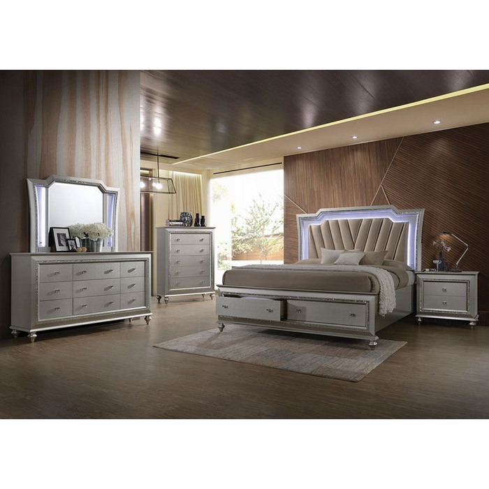 ACME Kaitlyn Queen Bed W/Led & Storage - Bed & Sofa Hub