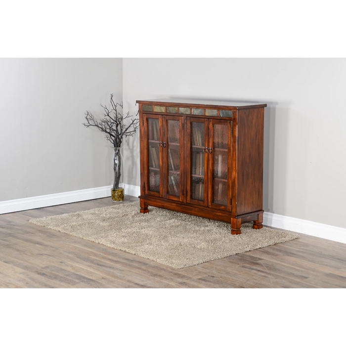 Sunny Designs Santa Fe 42" Traditional Wood Bookcase in Dark Chocolate - Bed & Sofa Hub
