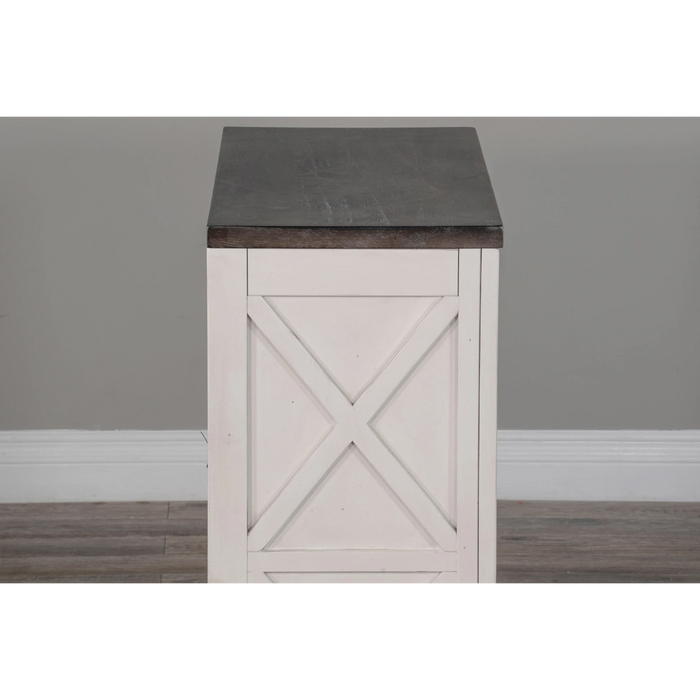 Sunny Designs European Cottage 30" Farmhouse Wood Bookcase in Dark Brown/White - Bed & Sofa Hub