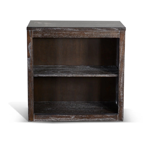 Sunny Designs Sofia 30" 2-shelf Farmhouse Wood Bookcase in Dark Brown European Dark - Bed & Sofa Hub