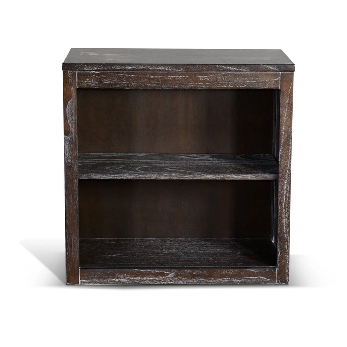 Sunny Designs Sofia 30" 2-shelf Farmhouse Wood Bookcase in Dark Brown European Dark - Bed & Sofa Hub