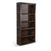 Sunny Designs Sofia 75.5" 5-shelf Farmhouse Wood Bookcase in Dark Brown European Dark - Bed & Sofa Hub