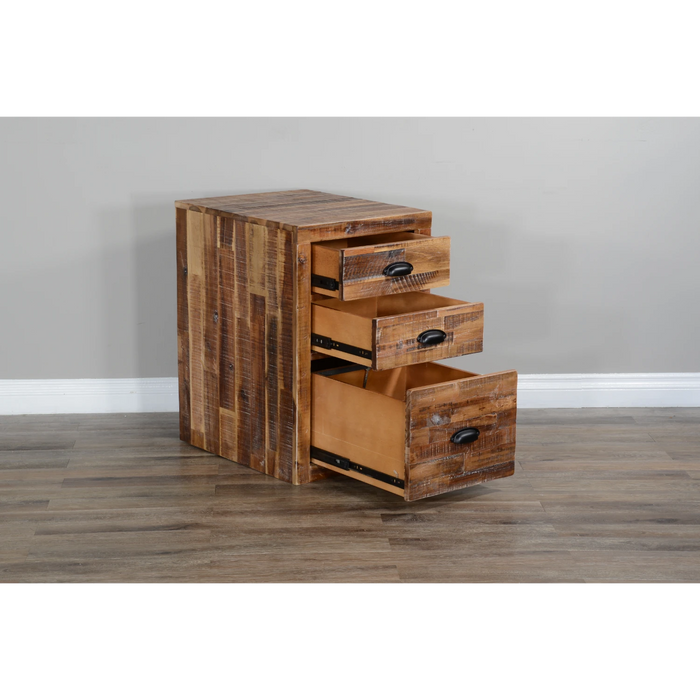 Sunny Designs Havana 20" 3-drawer Solid Acacia Wood File Cabinet in Light Brown Rustic Acacia - Bed & Sofa Hub