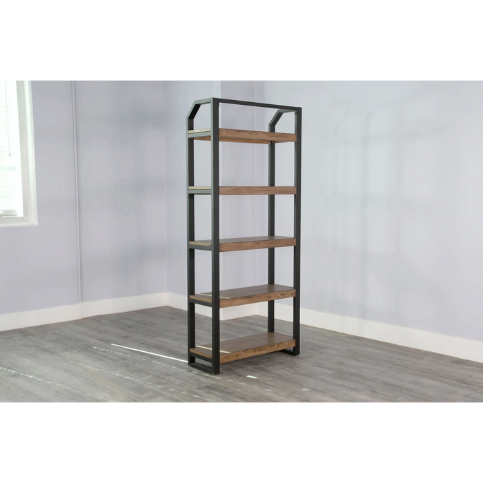 Sunny Designs Doe Valley Metal Frame Bookcase Buckskin - Bed & Sofa Hub