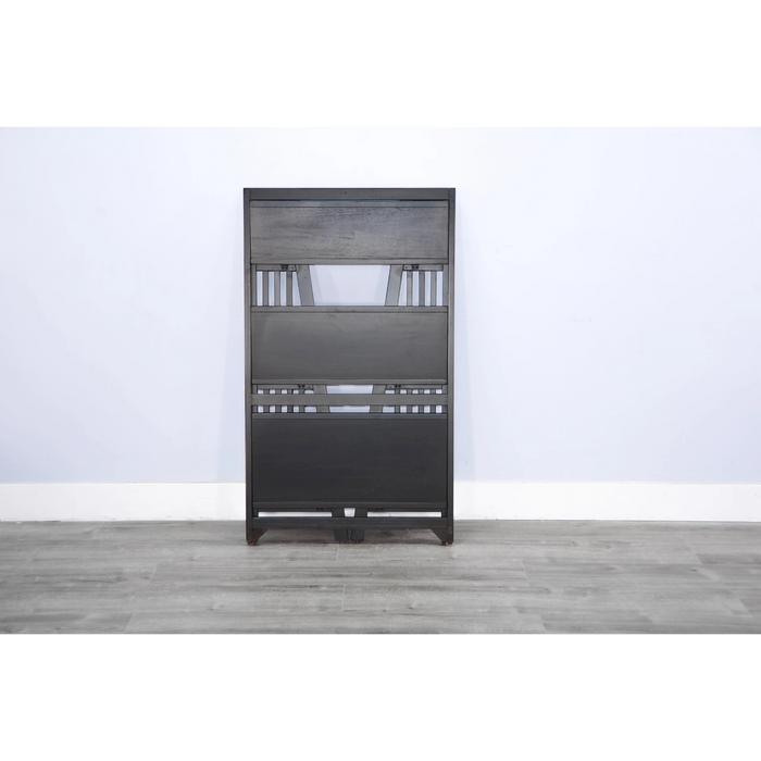 Sunny Designs 48" Mahogany Wood Folding Bookcase Black Walnut - Bed & Sofa Hub