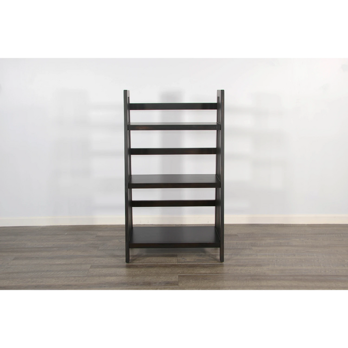 Sunny Designs 48" Mahogany Wood Folding Bookcase Black Walnut - Bed & Sofa Hub