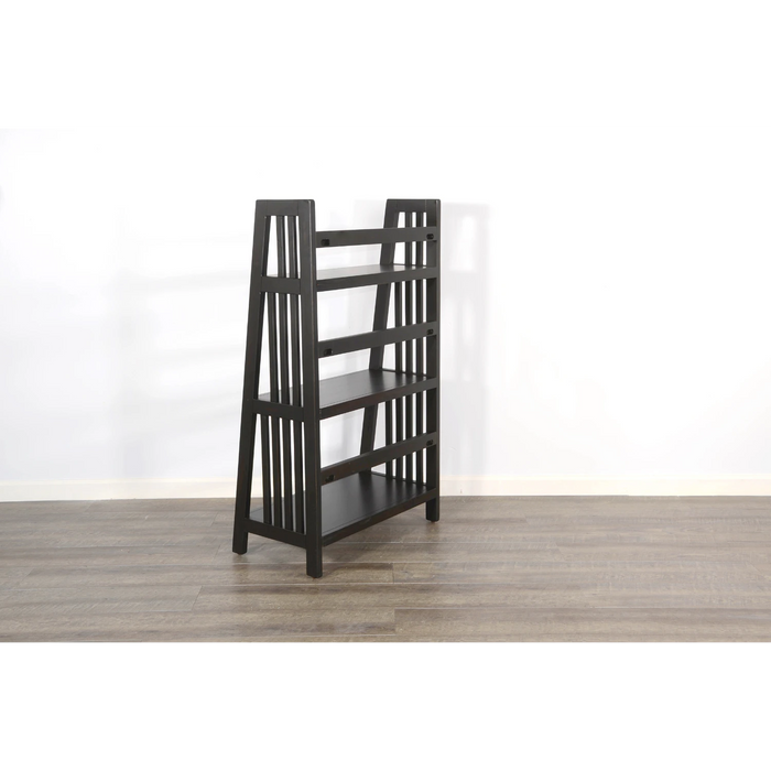 Sunny Designs 48" Mahogany Wood Folding Bookcase Black Walnut - Bed & Sofa Hub
