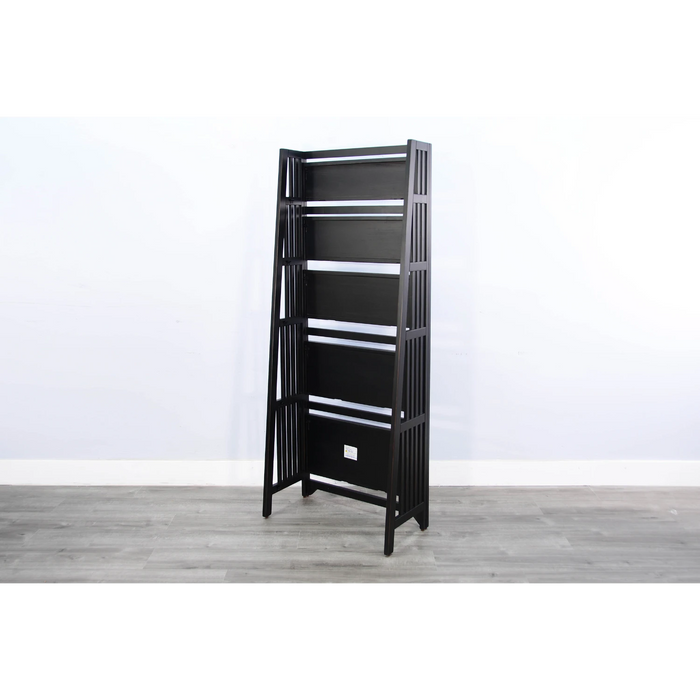 Sunny Designs  72" Mahogany Wood Folding Bookcase Black Walnut - Bed & Sofa Hub