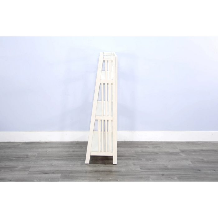 Sunny Designs 48" Mahogany Wood Folding Bookcase Marble White - Bed & Sofa Hub