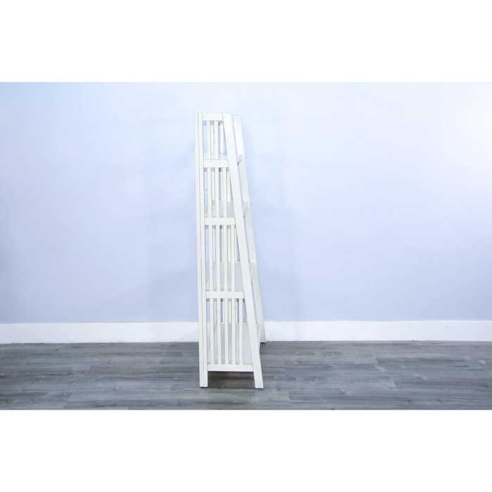 Sunny Designs  60" Mahogany Wood Folding Bookcase Marble White - Bed & Sofa Hub