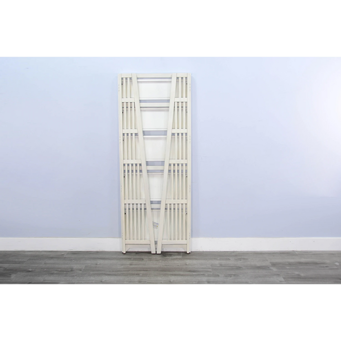 Sunny Designs  72" Mahogany Wood Folding Bookcase Marble White - Bed & Sofa Hub