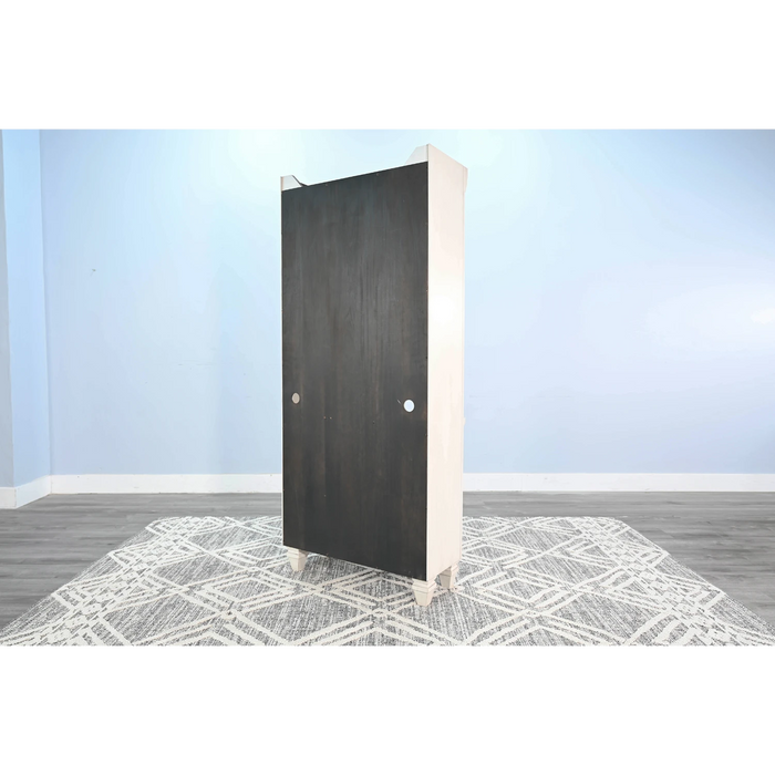 Sunny Designs white Two-Tone Wood Bookcase Marble White and Buck Skin - Bed & Sofa Hub