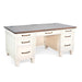 Sunny Designs White Desk with Drawers Marble White and Buck Skin - Bed & Sofa Hub