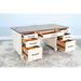 Sunny Designs White Desk with Drawers Marble White and Buck Skin - Bed & Sofa Hub