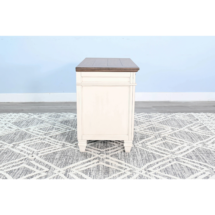 Sunny Designs Lateral File Cabinet Marble White and Buck Skin - Bed & Sofa Hub
