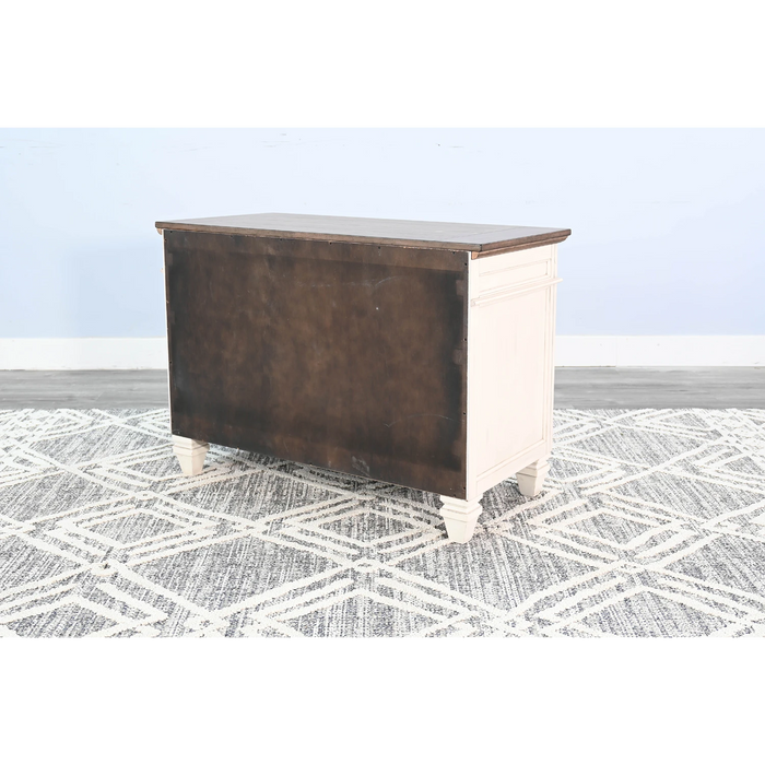 Sunny Designs Lateral File Cabinet Marble White and Buck Skin - Bed & Sofa Hub