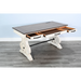 Sunny Designs White Desk with Power Strip Marble White and Buck Skin - Bed & Sofa Hub