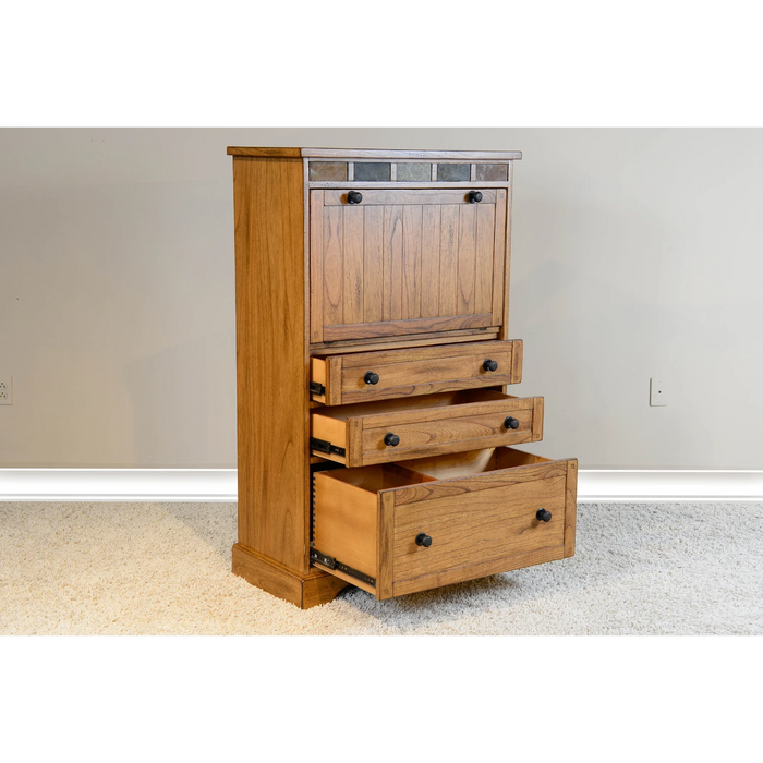 Sunny Designs Sedona 52.5" Traditional Wood Laptop Armoire in Rustic Oak - Bed & Sofa Hub