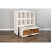 Sunny Designs 57" Modern Wood Storage Bookcase and Bench in Marble White - Bed & Sofa Hub