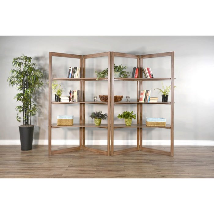 Sunny Designs Doe Valley 80" Wood Room Divider/Bookcase in Taupe Brown Buckskin - Bed & Sofa Hub