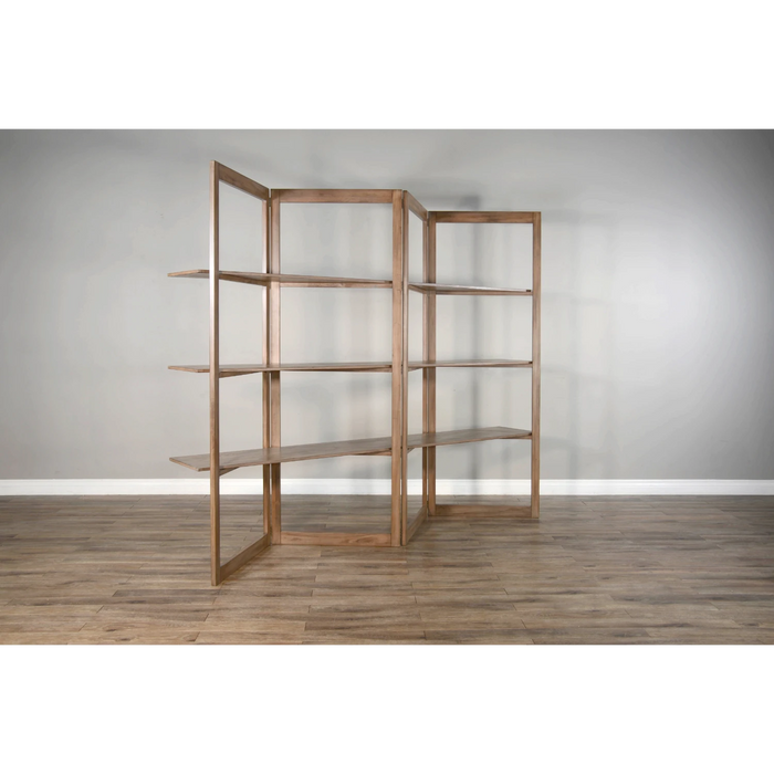 Sunny Designs Doe Valley 80" Wood Room Divider/Bookcase in Taupe Brown Buckskin - Bed & Sofa Hub