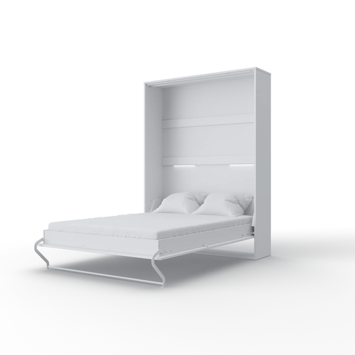 Maxima House Vertical Murphy Bed Invento European Full Xl with Mattress and Led Included - Bed & Sofa Hub