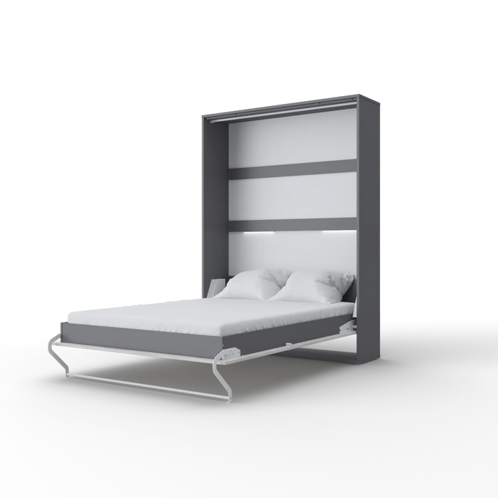 Maxima House Vertical Murphy Bed Invento European Full Xl with Mattress and Led Included - Bed & Sofa Hub