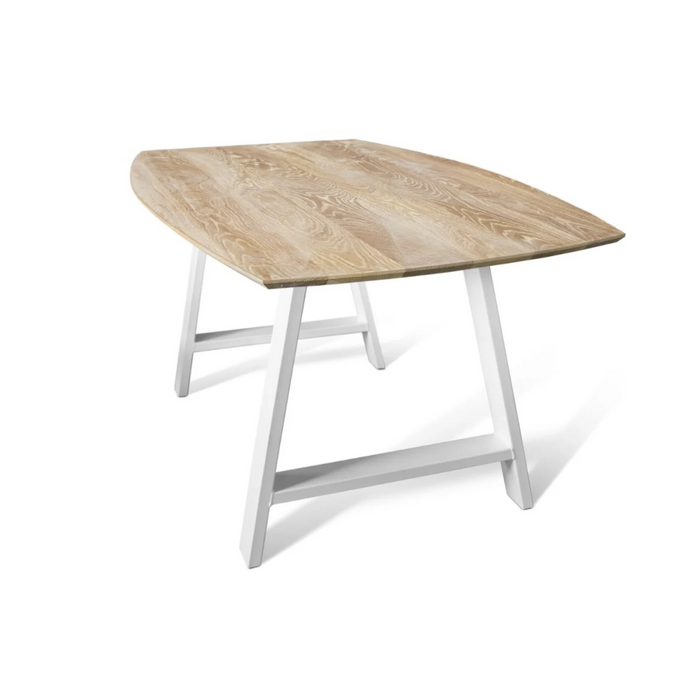 Maxima House Solid Wood Dining Table with White Metal Legs Kidron-A8 - Bed & Sofa Hub