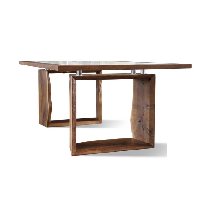 Maxima House Solid Wood/ Tampered Glass Dining Table Gor Xo - Bed & Sofa Hub