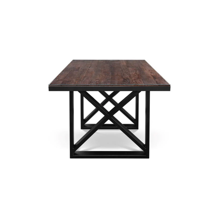 Maxima House Kanto Glass Top Solid Wood Dining Table - Bed & Sofa Hub