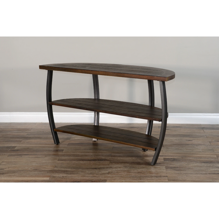 Sunny Designs Homestead 52" Mahogany Wood & Metal Sofa Table in Tobacco Leaf - Bed & Sofa Hub