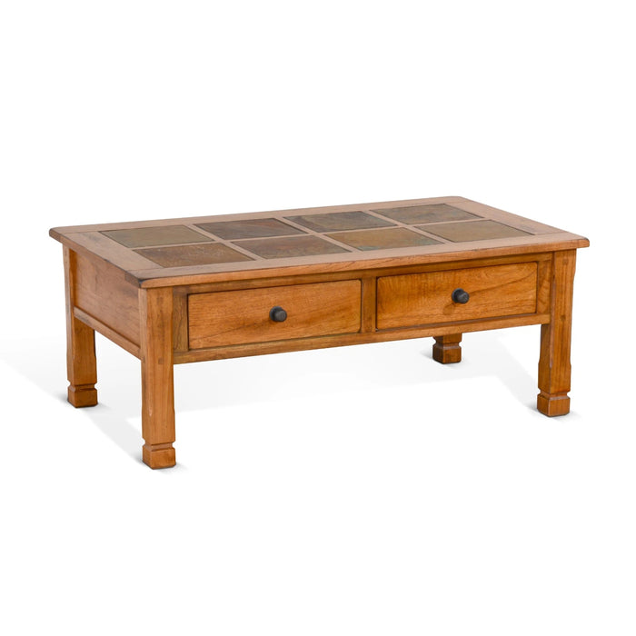 Sunny Designs Sedona 49" Transitional Wood Coffee Table in Rustic Oak - Bed & Sofa Hub